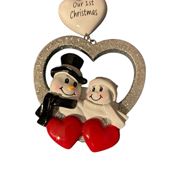 Mr & Mrs Our First Christmas Together Trio of Tree Ornaments Love Marriage - Picture 4 of 6